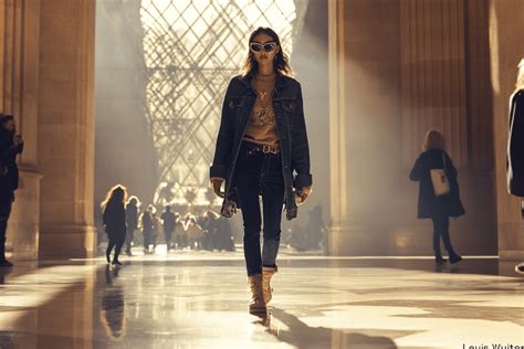 Louis Vuitton shows flouncy, layered looks at the Louvre for Paris .